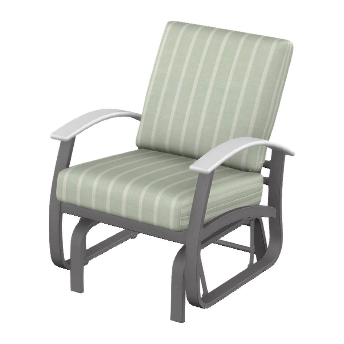 Belle Isle Cushion Single-Seat Glider — Graphite Txt PC / Snow Accents