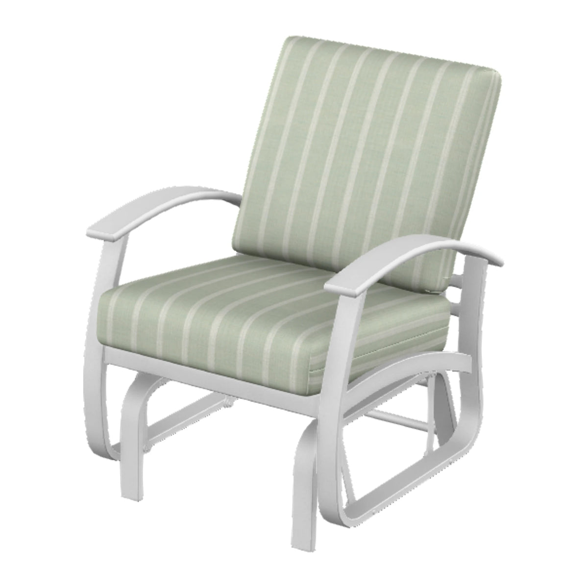 Belle Isle Cushion Single-Seat Glider — White Txt PC / Snow Accents