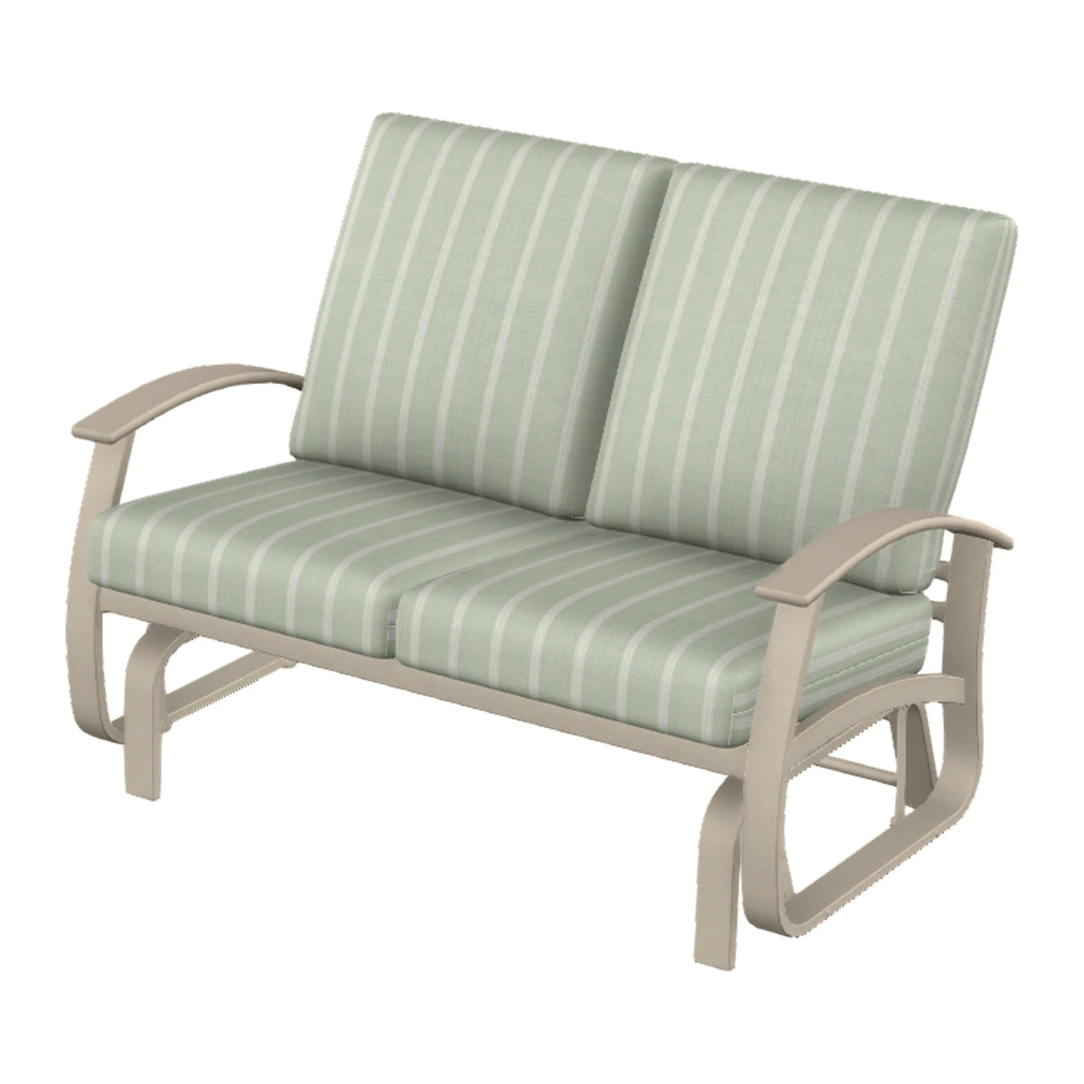 Belle Isle Cushion Loveseat Glider — Desert Sand PC / Desert Accents