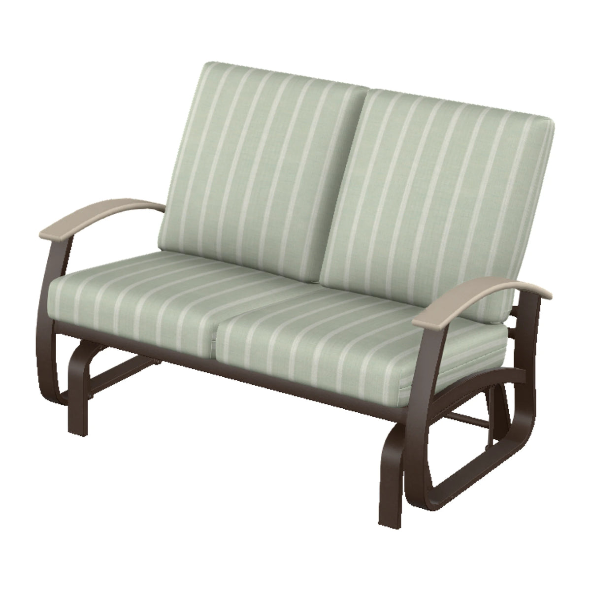 Belle Isle Cushion Loveseat Glider — Kona PC / Desert Accents