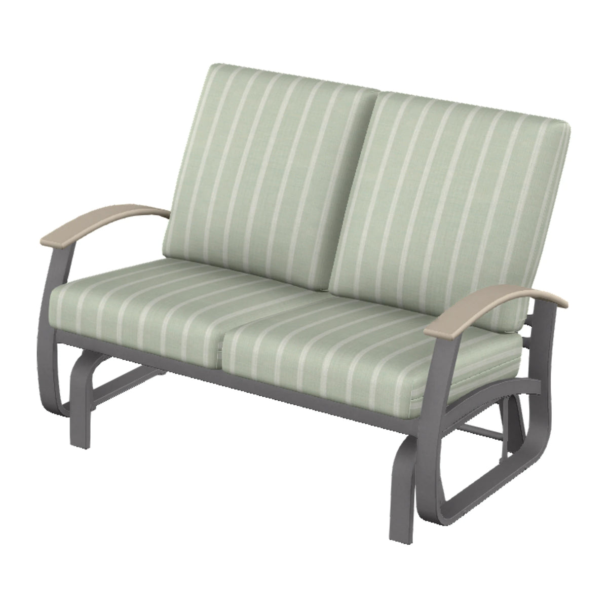 Belle Isle Cushion Loveseat Glider — Graphite Txt PC / Desert Accents