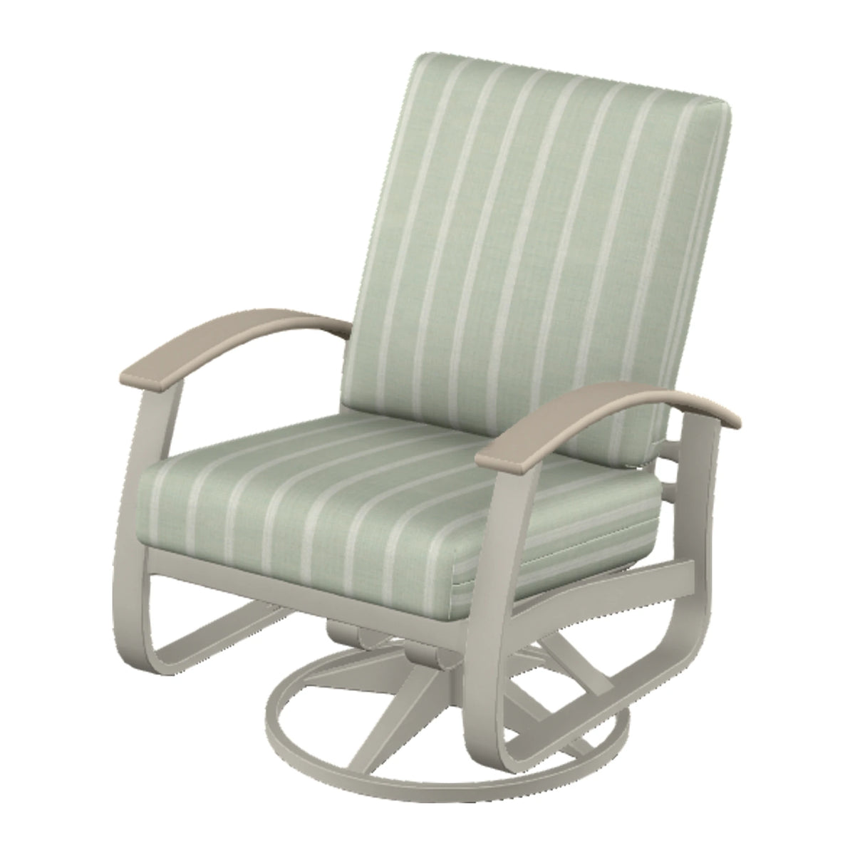 Belle Isle Cushion Swivel Rocker — Warm Grey PC / Desert Accents