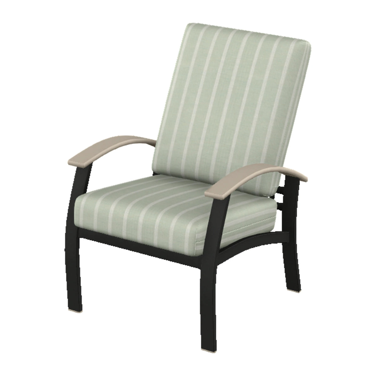 Belle Isle Cushion Armchair — Black PC / Desert Accents