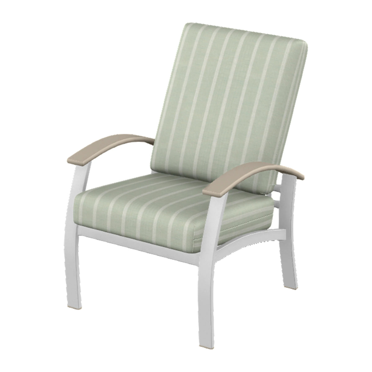 Belle Isle Cushion Armchair — White Txt PC / Desert Accents