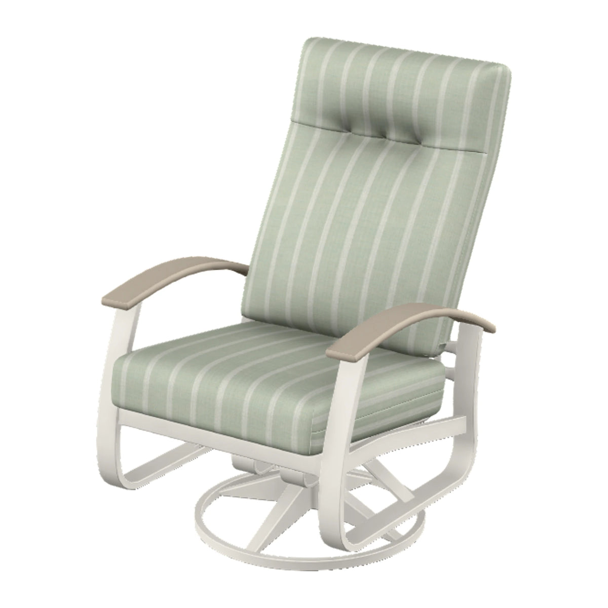 Belle Isle Cushion Supreme Height Swivel Rocker — Snow PC / Desert Accents