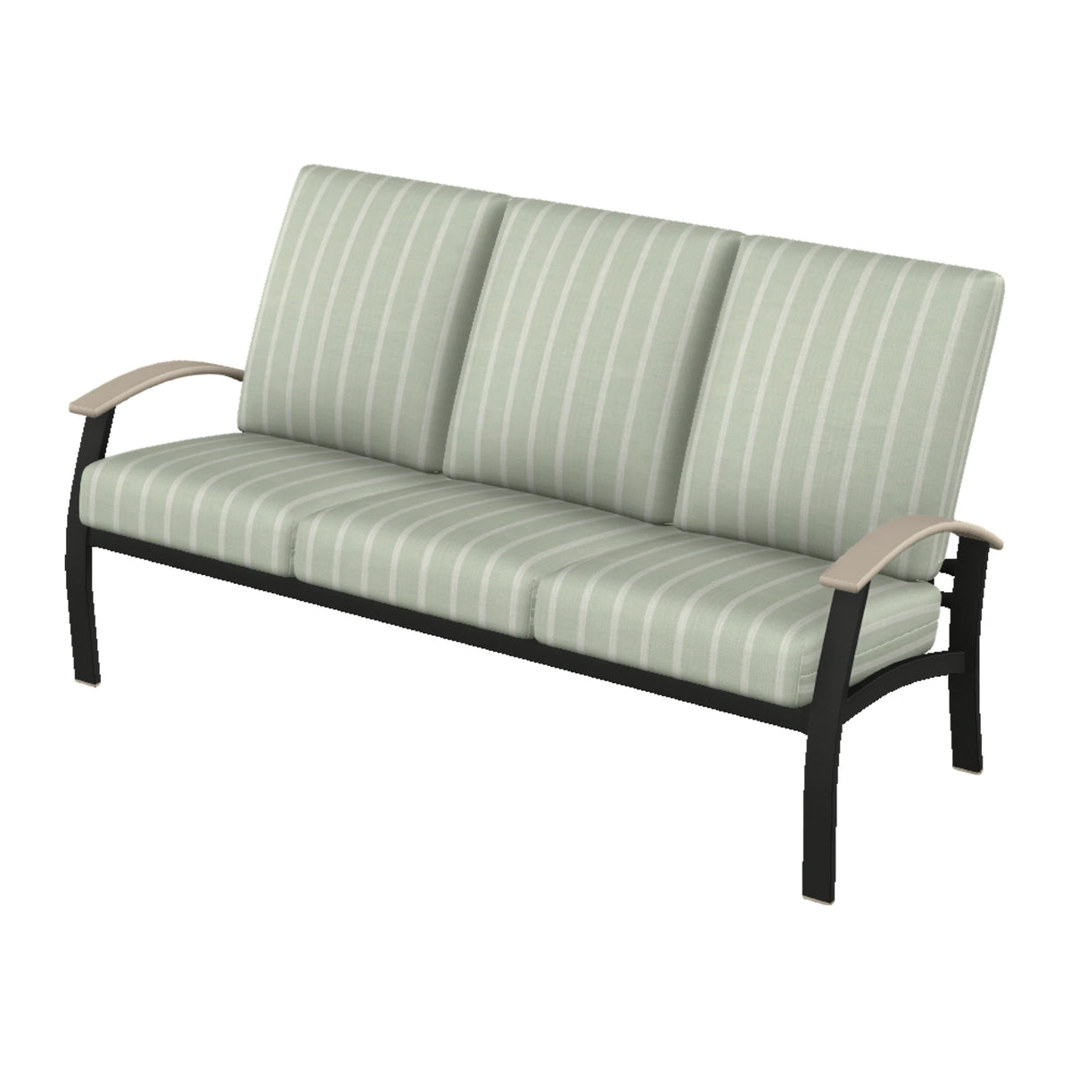 Belle Isle Cushion Sofa — Black PC / Desert Accents