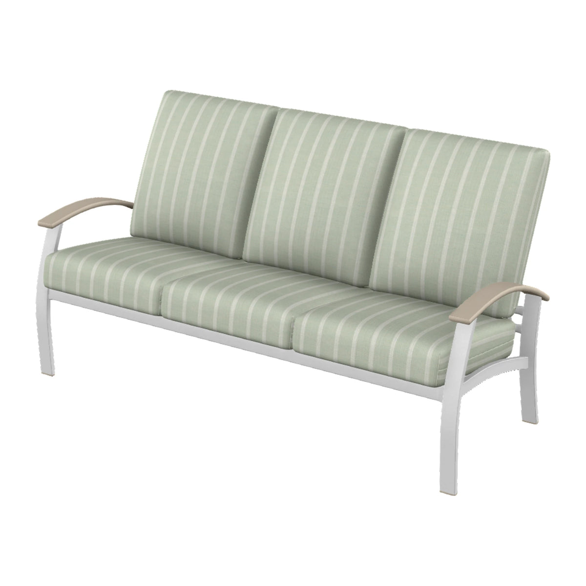 Belle Isle Cushion Sofa — White Txt PC / Desert Accents