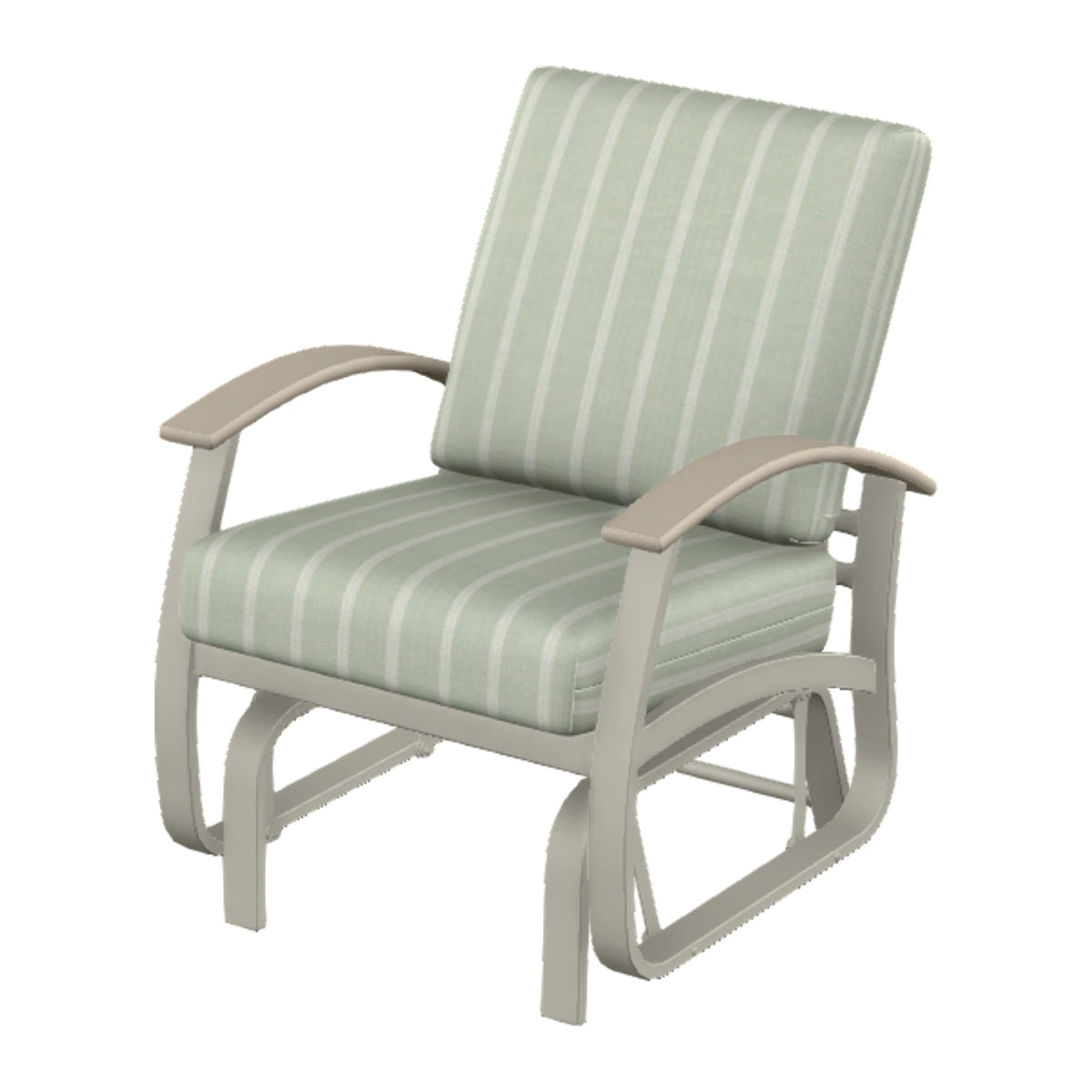 Belle Isle Cushion Single-Seat Glider — Warm Grey PC / Desert Accents