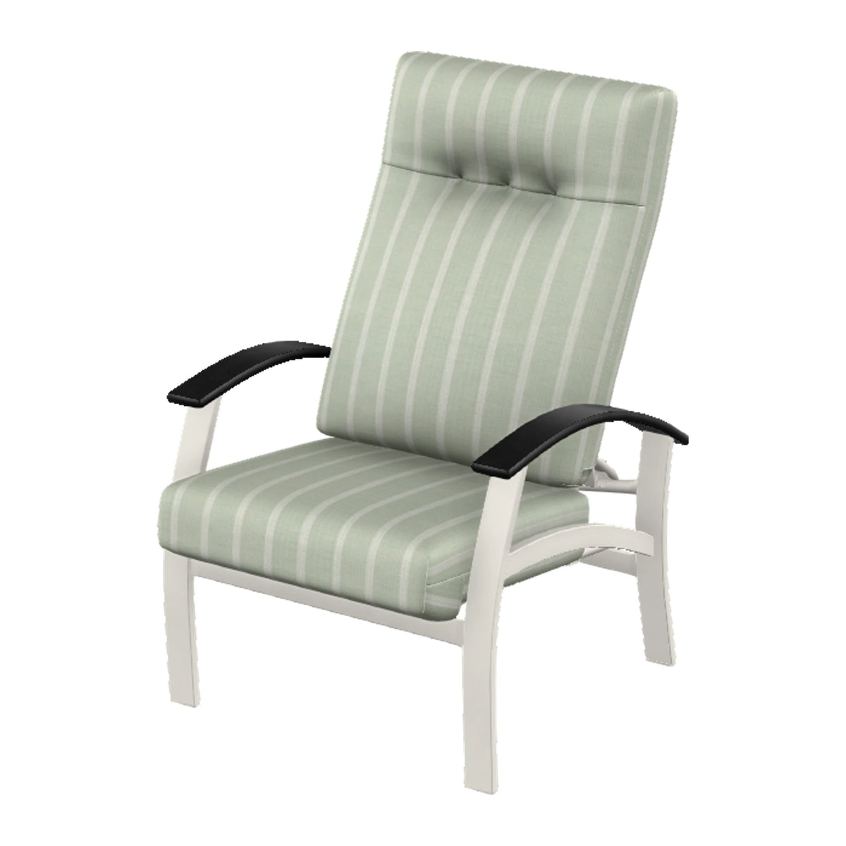 Belle Isle Cushion Supreme Height Adjustable Armchair — Snow PC / Black Accents