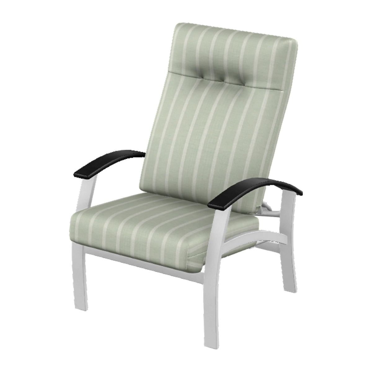 Belle Isle Cushion Supreme Height Adjustable Armchair — White Txt PC / Black Accents