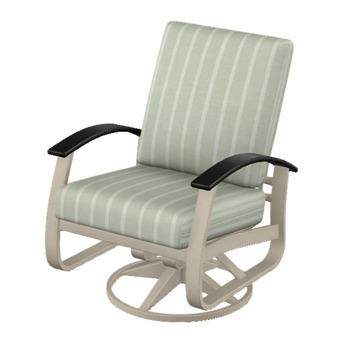 Belle Isle Cushion Swivel Rocker — Desert Sand PC / Black Accents
