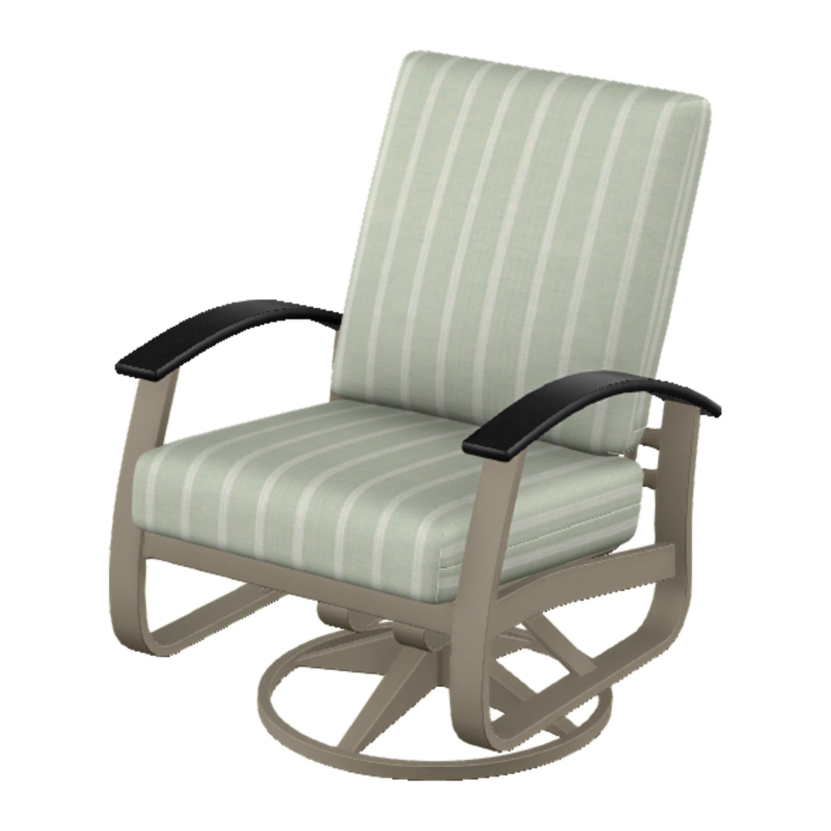 Belle Isle Cushion Swivel Rocker — Storm PC / Black Accents