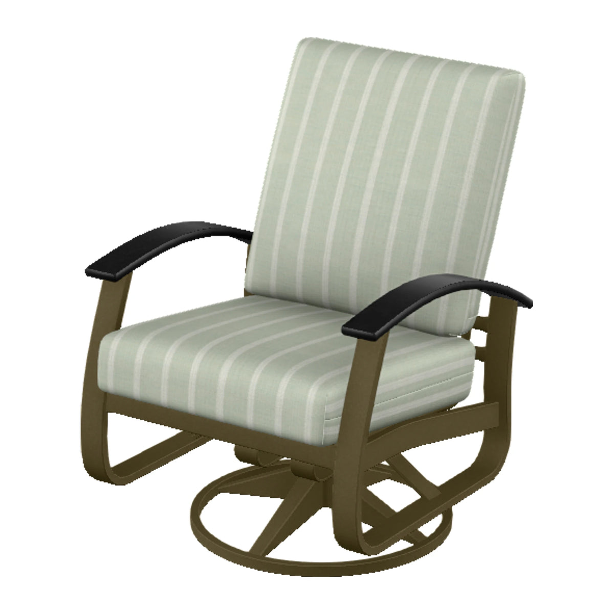 Belle Isle Cushion Swivel Rocker — Beachwood PC / Black Accents