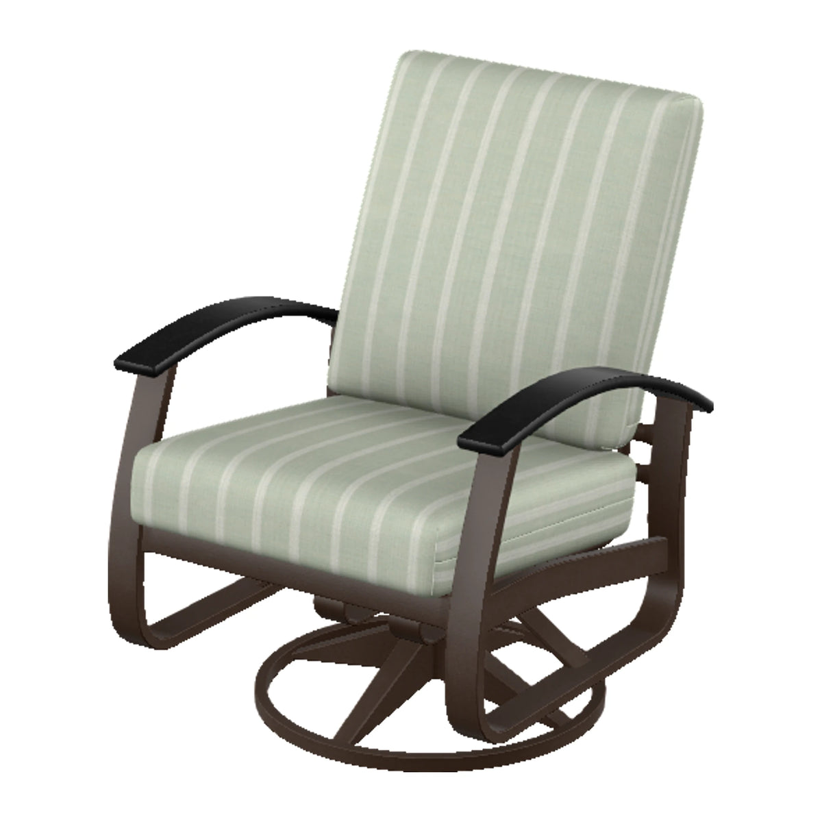 Belle Isle Cushion Swivel Rocker — Kona PC / Black Accents
