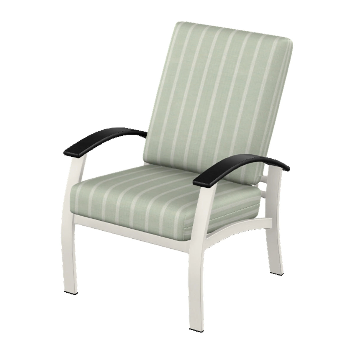 Belle Isle Cushion Armchair — Snow PC / Black Accents