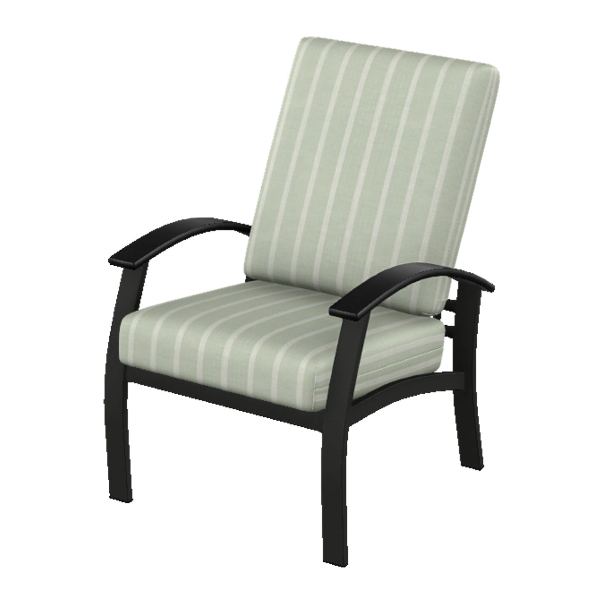 Belle Isle Cushion Armchair — Black PC / Black Accents