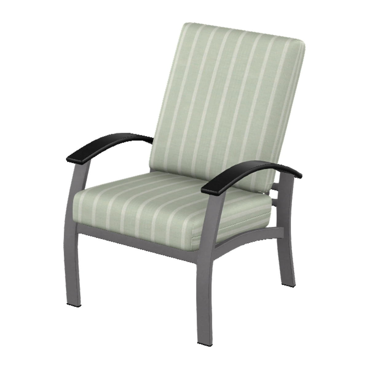 Belle Isle Cushion Armchair — Graphite Txt PC / Black Accents