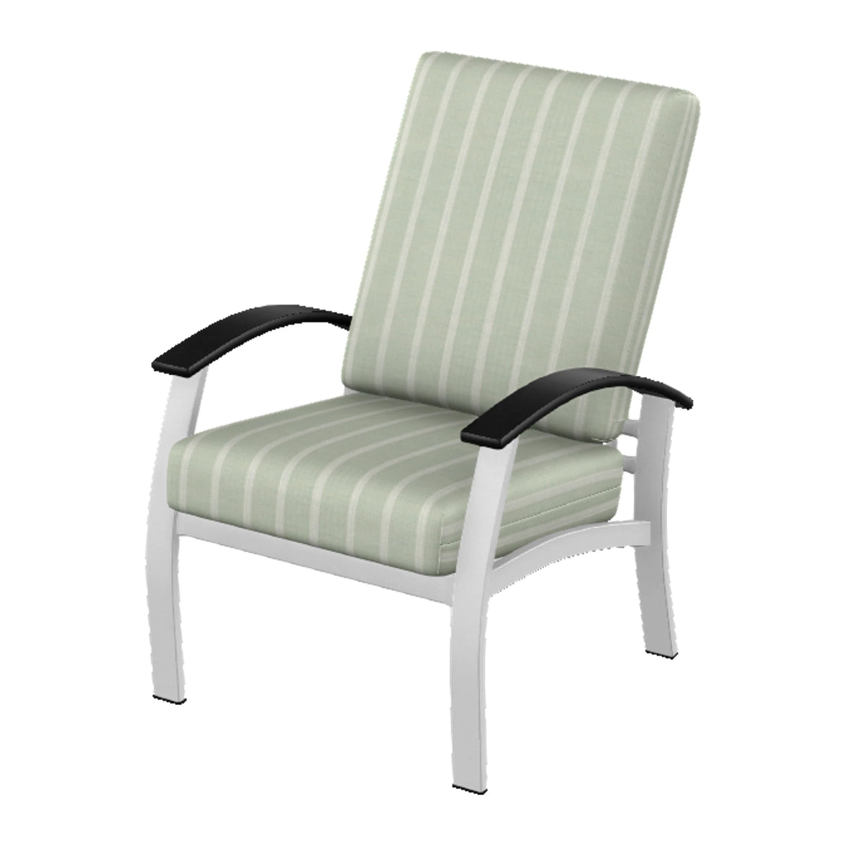 Belle Isle Cushion Armchair — White Txt PC / Black Accents