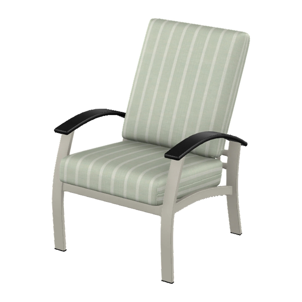 Belle Isle Cushion Armchair — Warm Grey PC / Black Accents