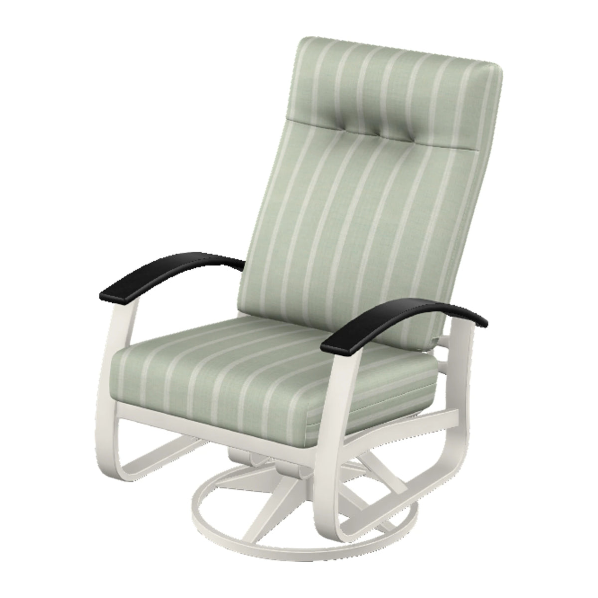 Belle Isle Cushion Supreme Height Swivel Rocker — Snow PC / Black Accents