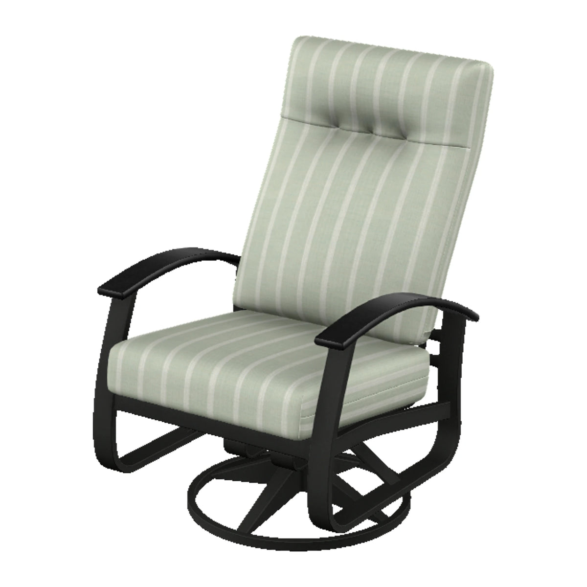 Belle Isle Cushion Supreme Height Swivel Rocker — Black PC / Black Accents