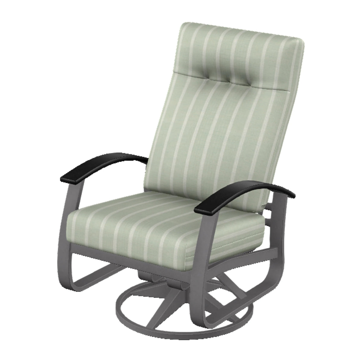 Belle Isle Cushion Supreme Height Swivel Rocker — Graphite Txt PC / Black Accents