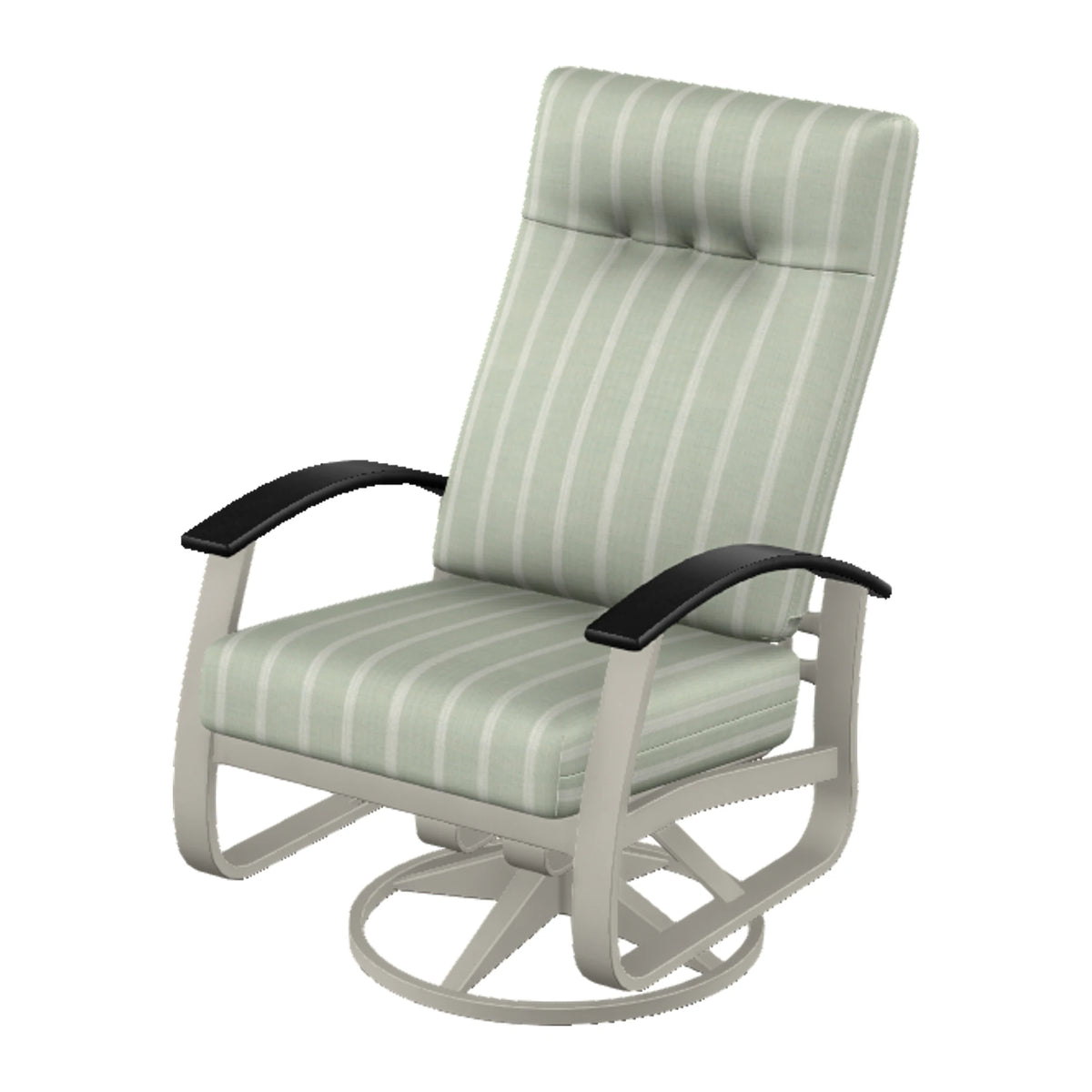 Belle Isle Cushion Supreme Height Swivel Rocker — Warm Grey PC / Black Accents