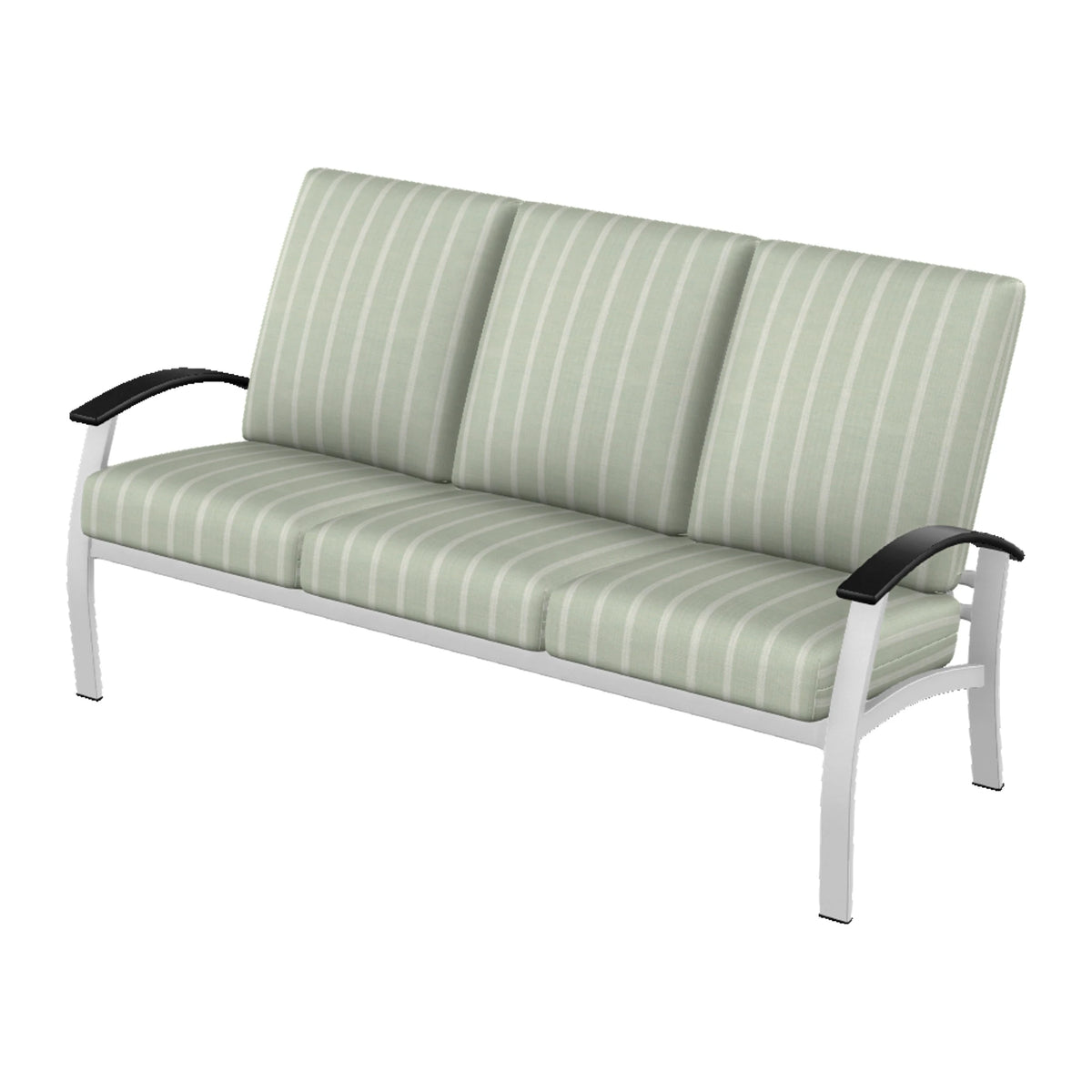 Belle Isle Cushion Sofa — White Txt PC / Black Accents