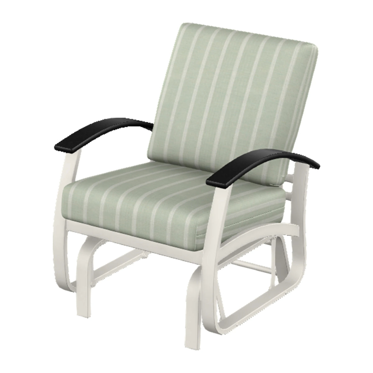 Belle Isle Cushion Single-Seat Glider — Snow PC / Black Accents
