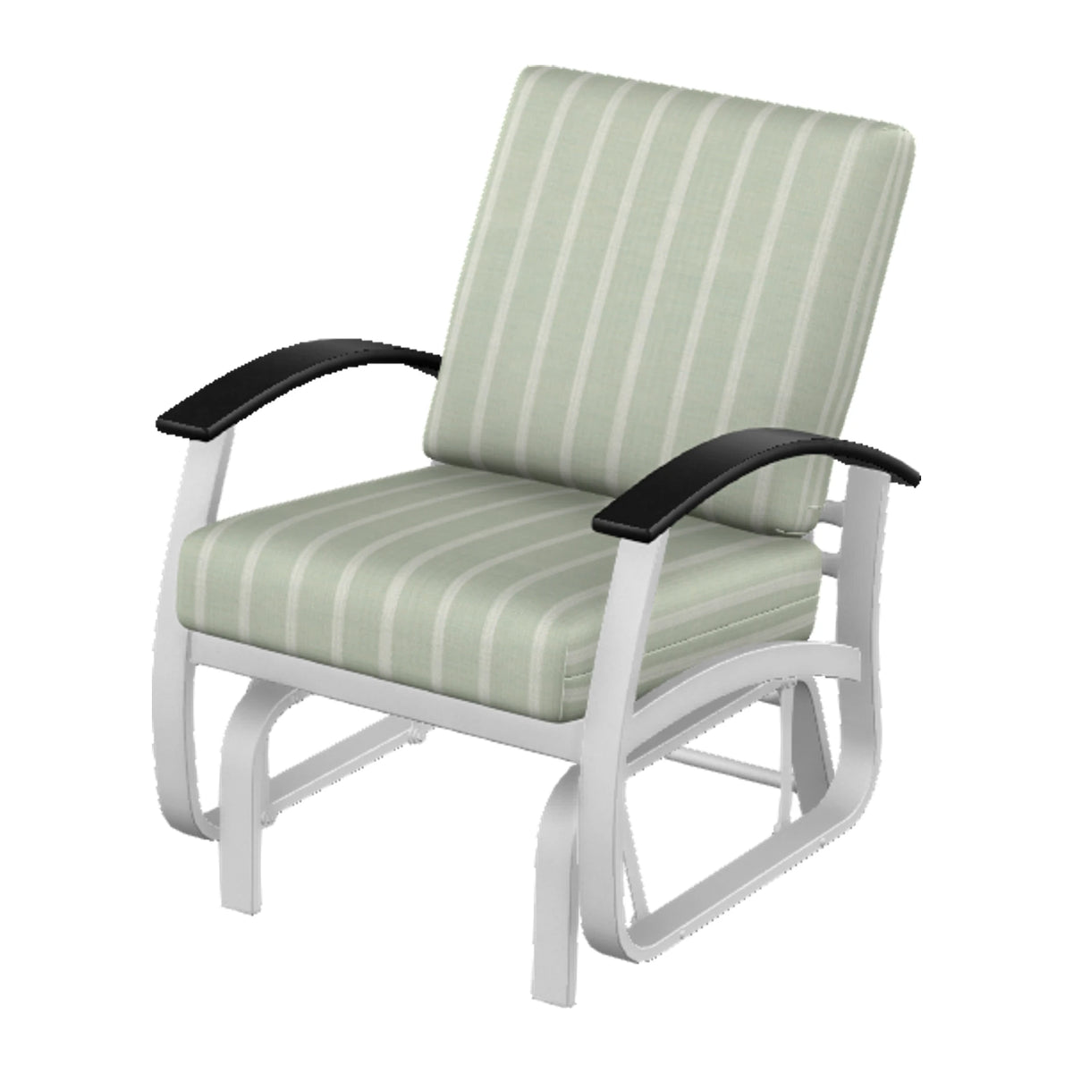 Belle Isle Cushion Single-Seat Glider — White Txt PC / Black Accents