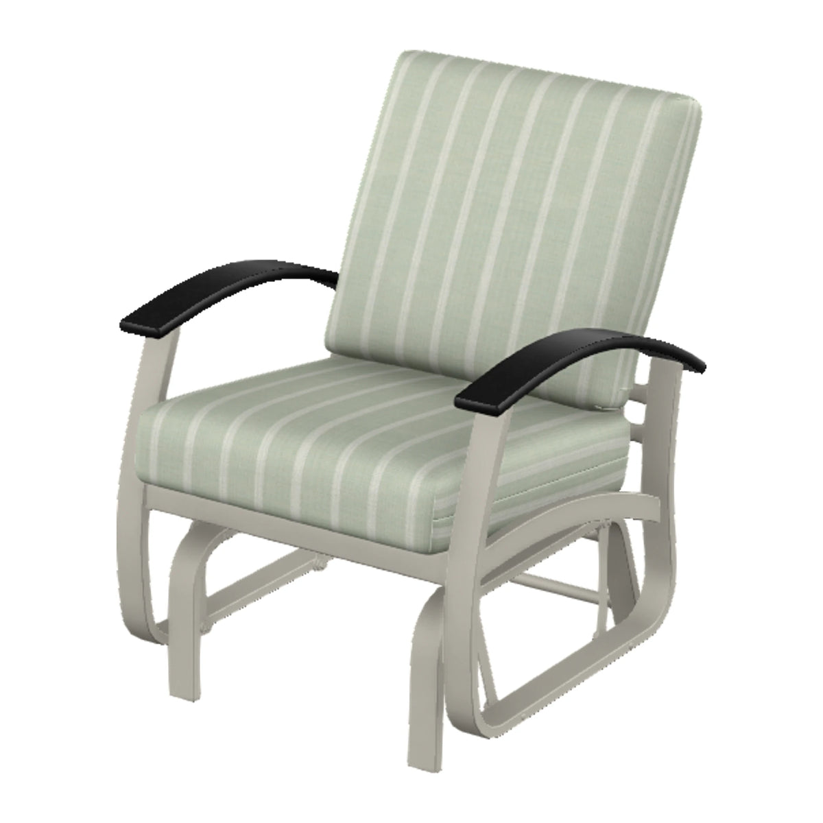 Belle Isle Cushion Single-Seat Glider — Warm Grey PC / Black Accents