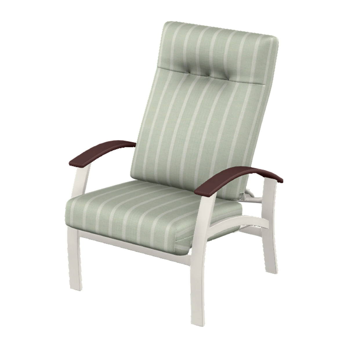 Belle Isle Cushion Supreme Height Adjustable Armchair — Snow PC / Cranberry Accents