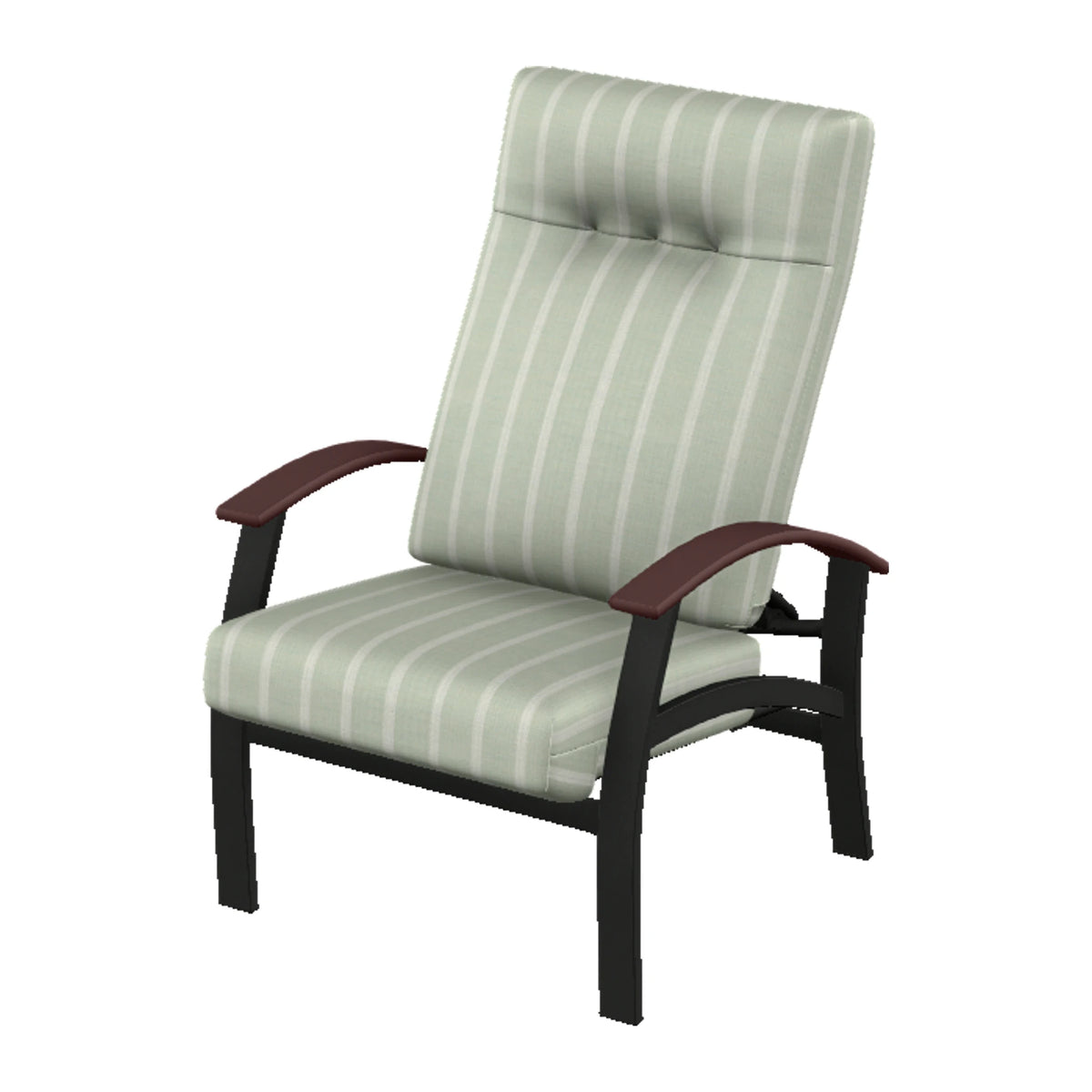 Belle Isle Cushion Supreme Height Adjustable Armchair — Black PC / Cranberry Accents