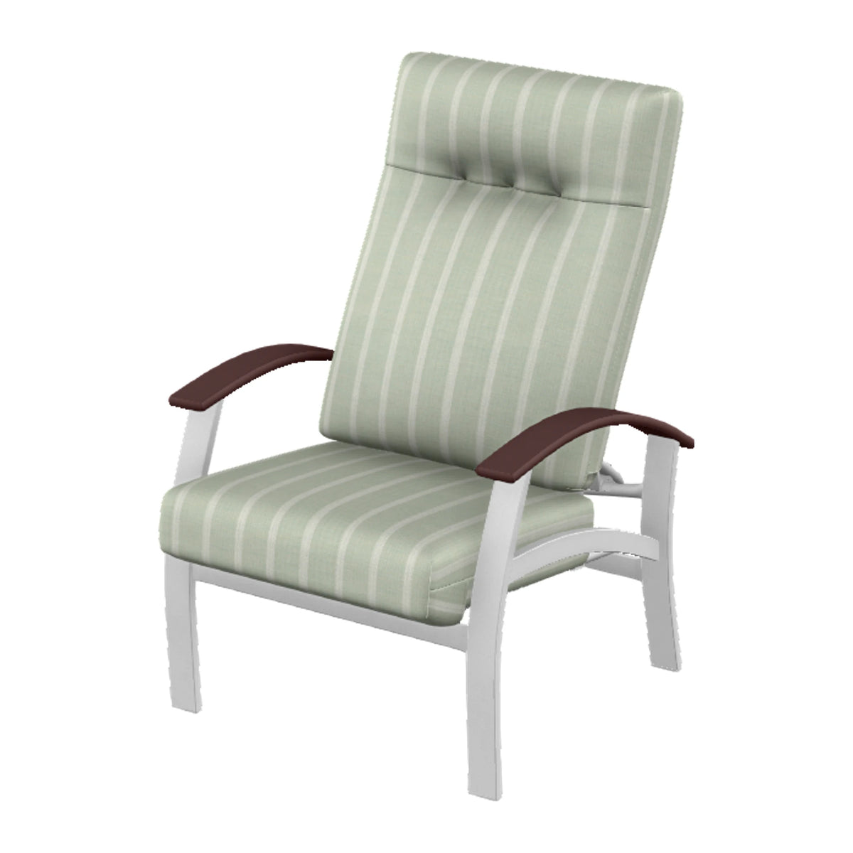 Belle Isle Cushion Supreme Height Adjustable Armchair — White Txt PC / Cranberry Accents