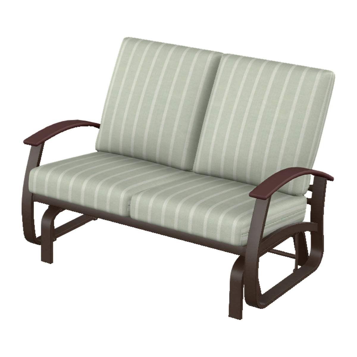 Belle Isle Cushion Loveseat Glider — Kona PC / Cranberry Accents