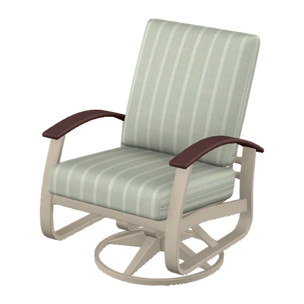 Belle Isle Cushion Swivel Rocker — Desert Sand PC / Cranberry Accents