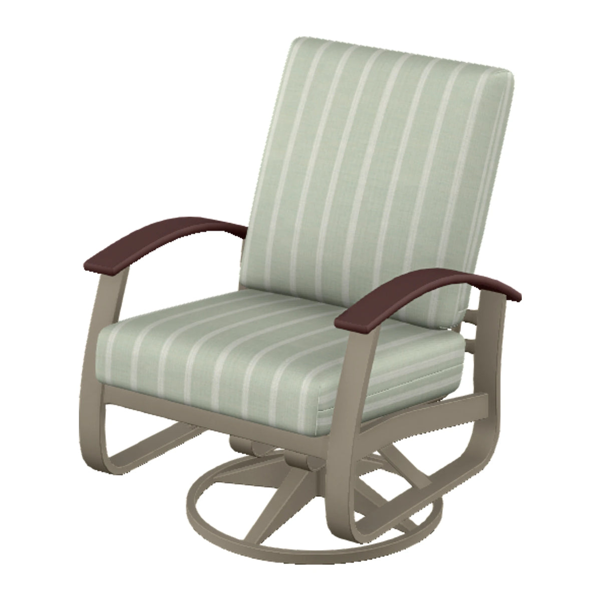 Belle Isle Cushion Swivel Rocker — Storm PC / Cranberry Accents