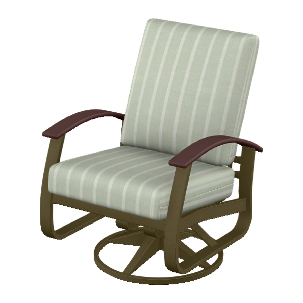 Belle Isle Cushion Swivel Rocker — Beachwood PC / Cranberry Accents