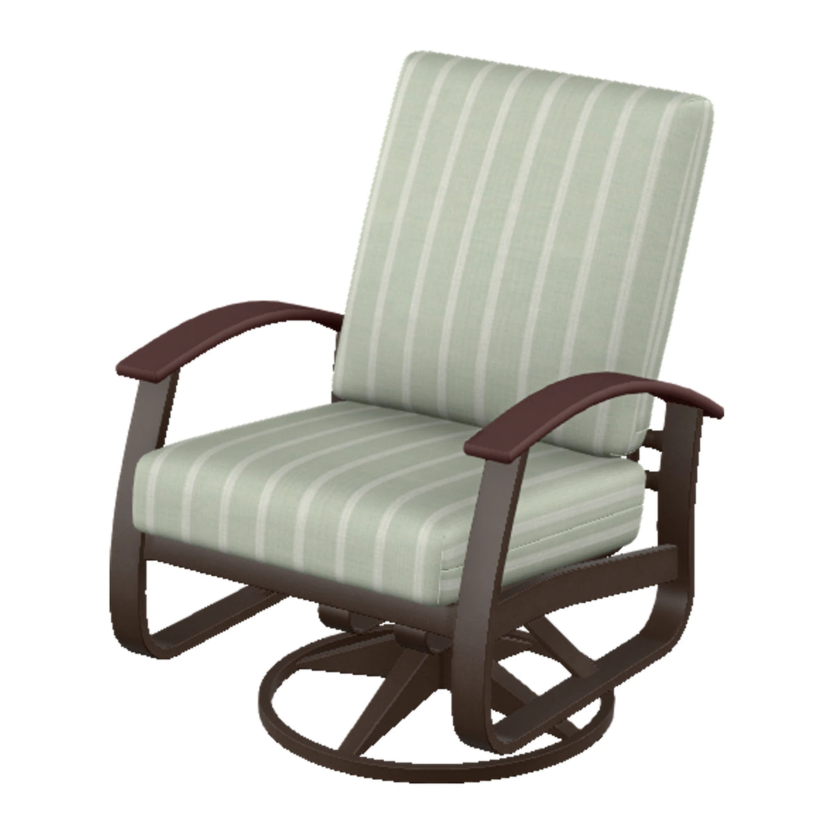 Belle Isle Cushion Swivel Rocker — Kona PC / Cranberry Accents