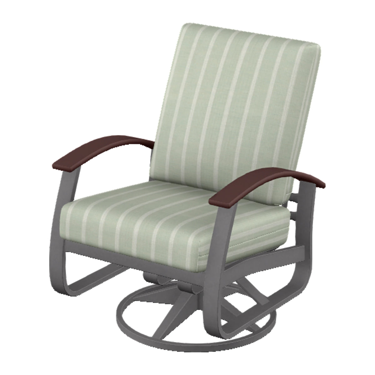 Belle Isle Cushion Swivel Rocker — Graphite Txt PC / Cranberry Accents