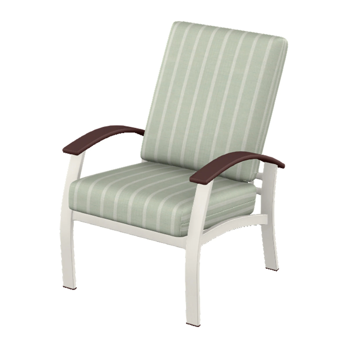 Belle Isle Cushion Armchair — Snow PC / Cranberry Accents