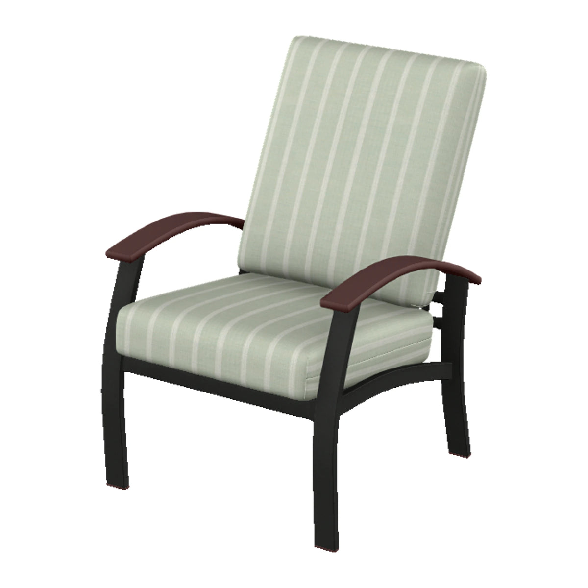 Belle Isle Cushion Armchair — Black PC / Cranberry Accents