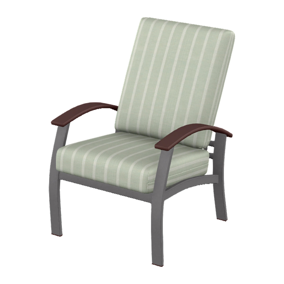 Belle Isle Cushion Armchair — Graphite Txt PC / Cranberry Accents