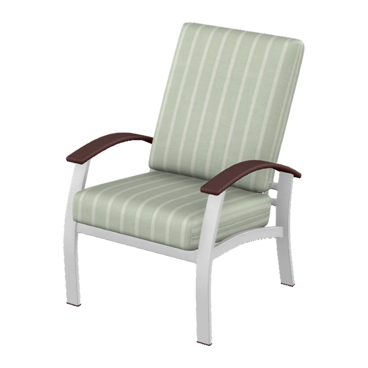 Belle Isle Cushion Armchair — White Txt PC / Cranberry Accents