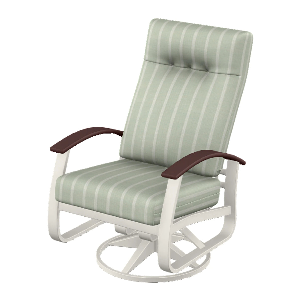 Belle Isle Cushion Supreme Height Swivel Rocker — Snow PC / Cranberry Accents