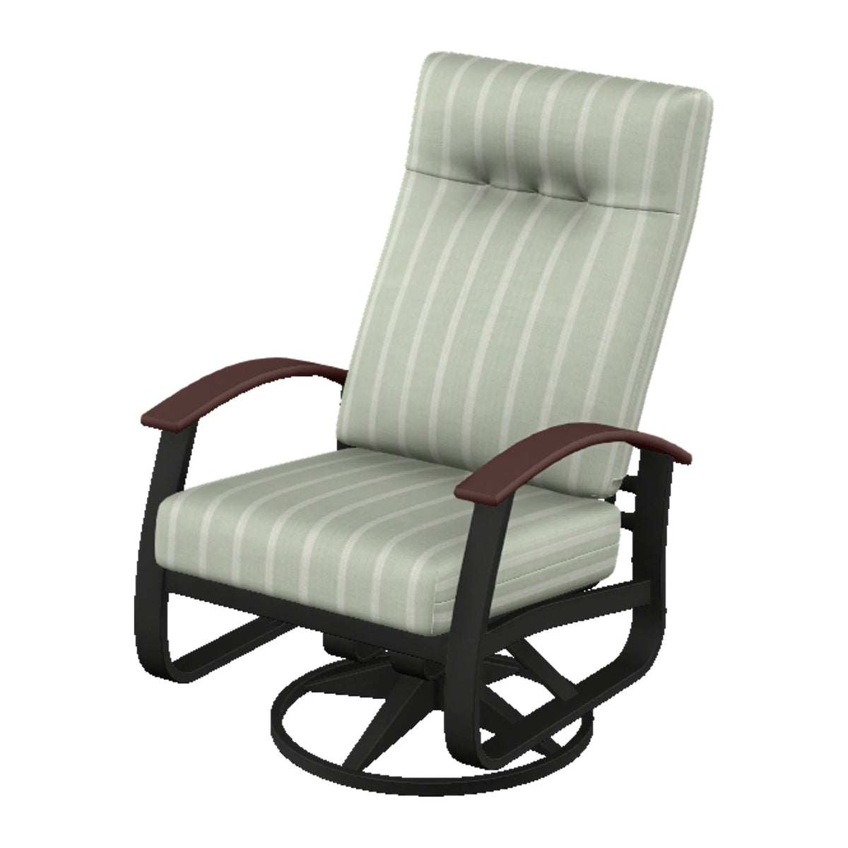 Belle Isle Cushion Supreme Height Swivel Rocker — Black PC / Cranberry Accents