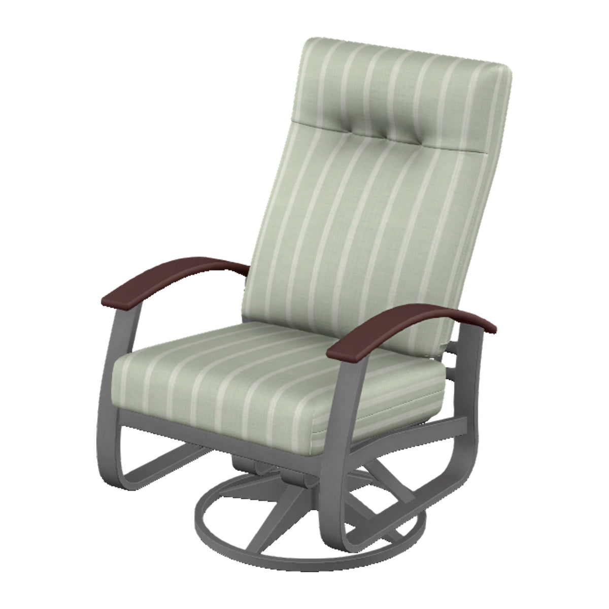 Belle Isle Cushion Supreme Height Swivel Rocker — Graphite Txt PC / Cranberry Accents