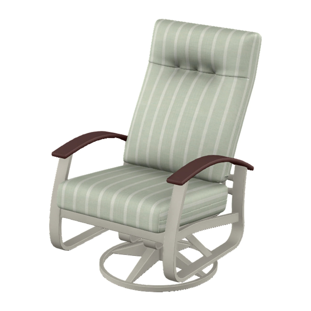 Belle Isle Cushion Supreme Height Swivel Rocker — Warm Grey PC / Cranberry Accents