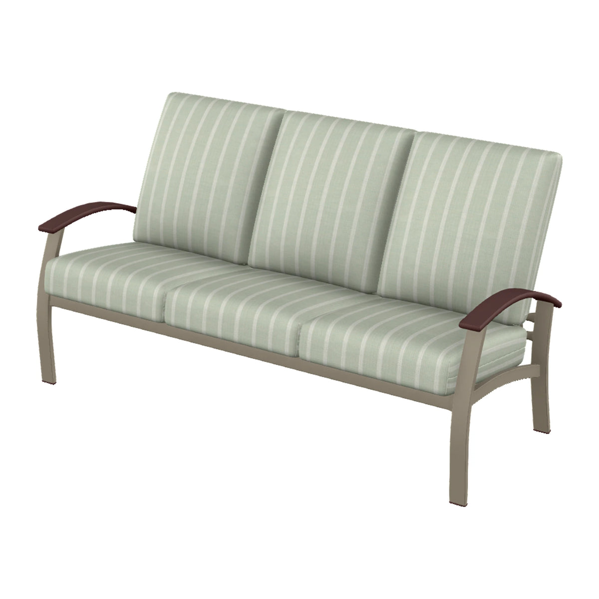 Belle Isle Cushion Sofa — Storm PC / Cranberry Accents