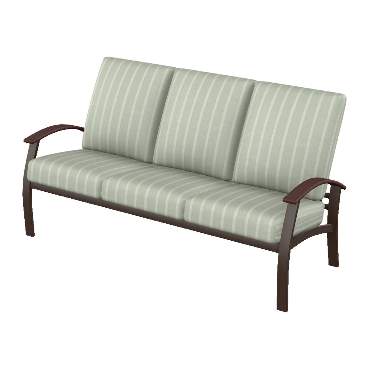 Belle Isle Cushion Sofa — Kona PC / Cranberry Accents